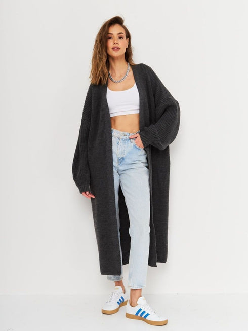 'Kaelis' Full Length Knit Cardigan - Celes Fashion